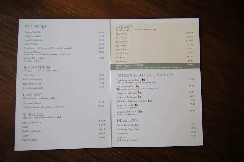 Menu_The Miners Arms_Lancashire_image_2