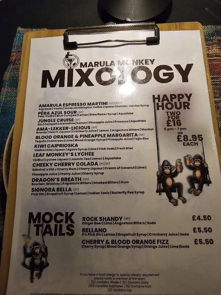 Menu_Marula Monkey_Lancaster_image_1