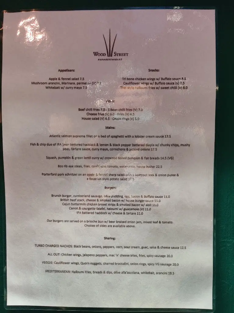 Menu_Wood Street Bar & Kitchen_Barbican_immagine_2