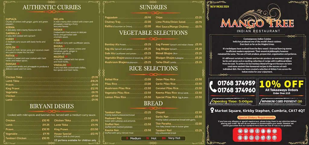 Menu_The Mango Tree_Kirkby Stephen_image_1
