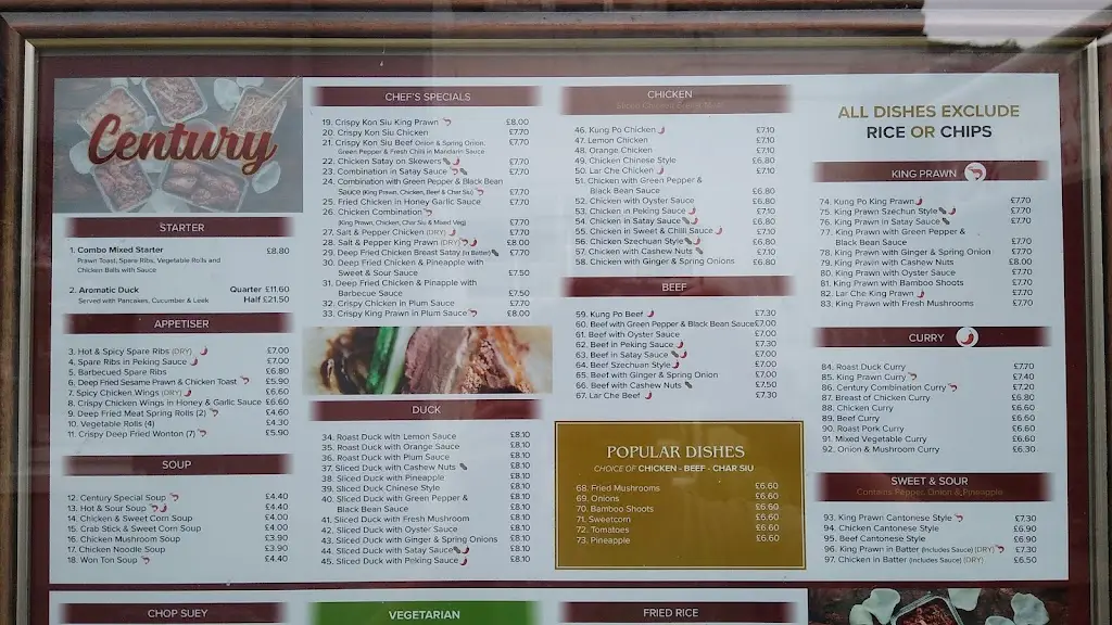 Menu_Century Chinese Restaurant_Kirkby Stephen_image_1