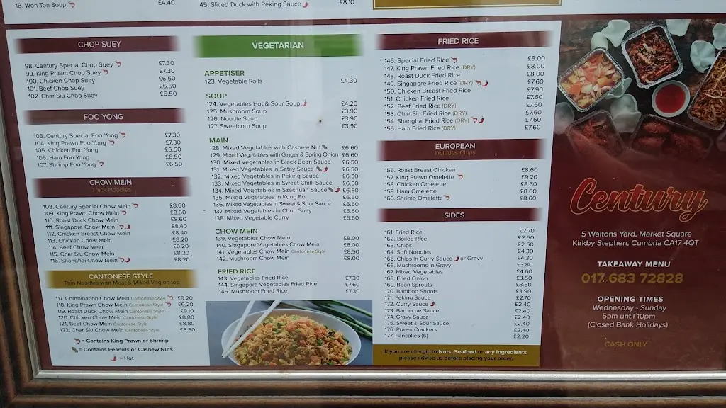 Menu_Century Chinese Restaurant_Kirkby Stephen_image_2