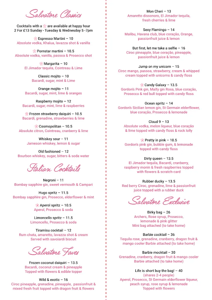 Menu_Il Salvatore_Lakenheath_image_1