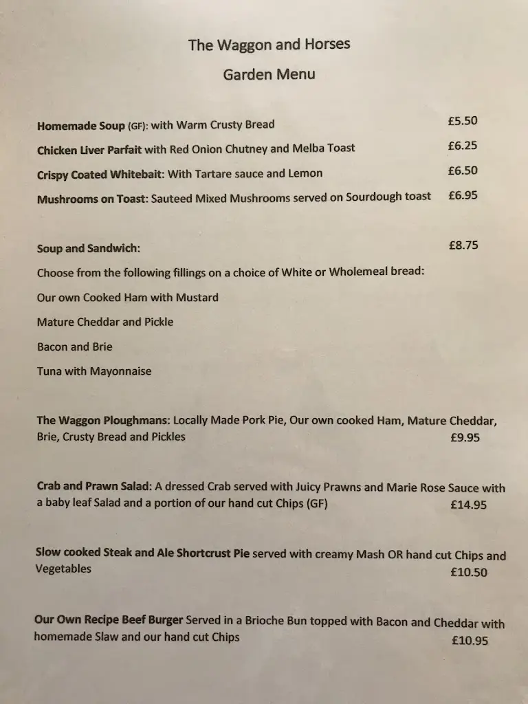Menu_The Waggon And Horses_Langtoft_image_1