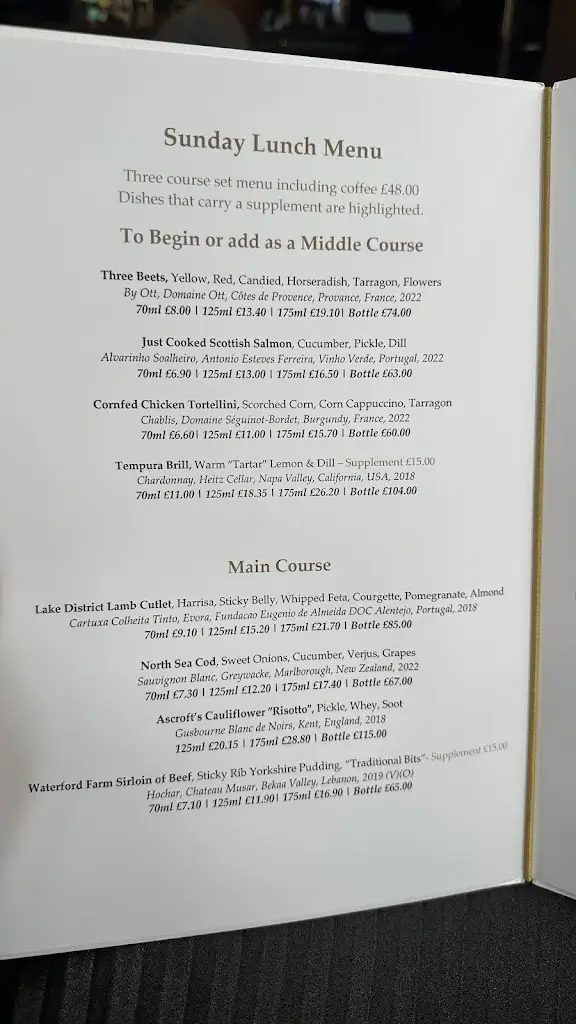 Menu_Northcote Restaurant_Langho_image_1