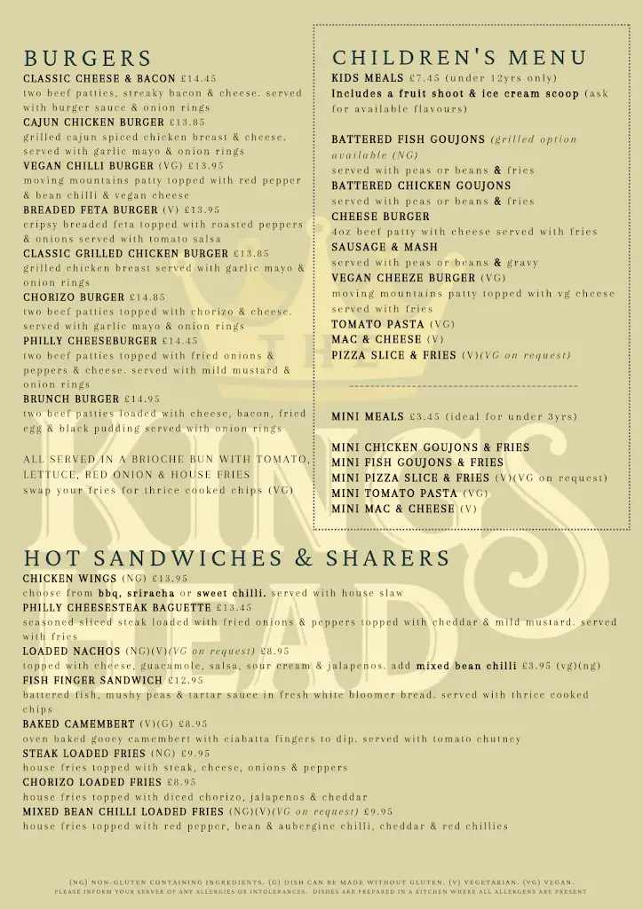 Menu_The Kings Head_Lanchester_image_2