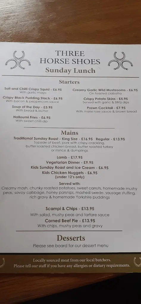 Menu_Three Horse Shoes Inn_Lanchester_image_2