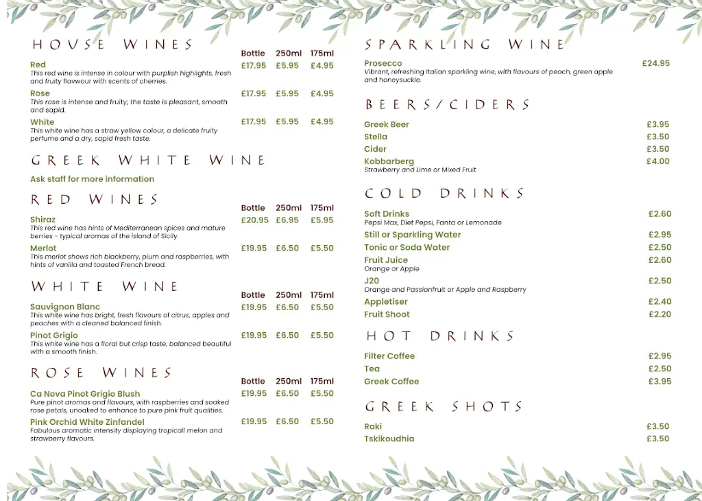 Menu_Yannis Greek restaurant_Lanchester_immagine_2