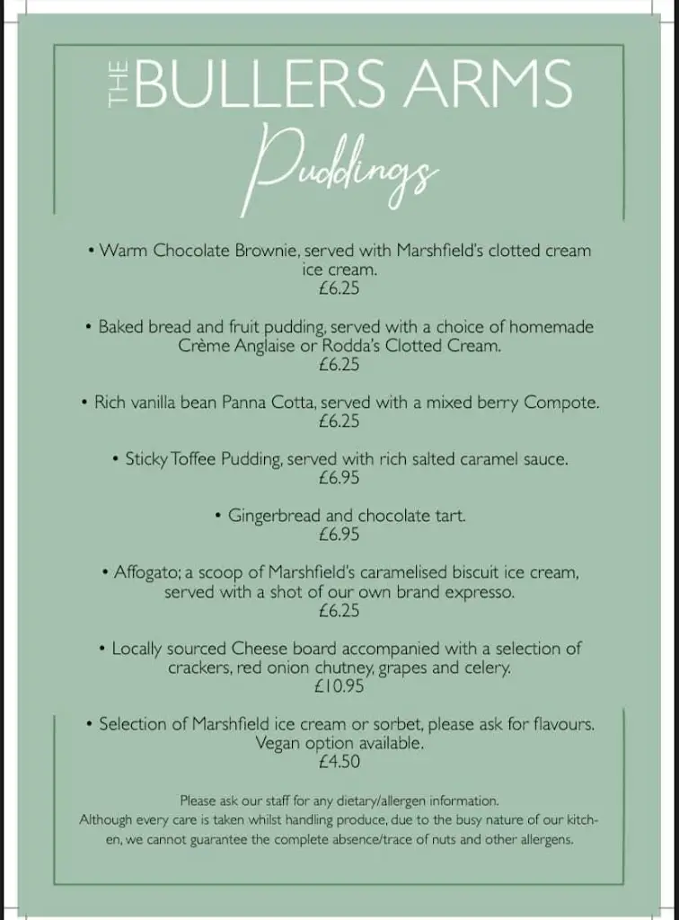 Menu_The bullers arms landrake_Landrake_image_4