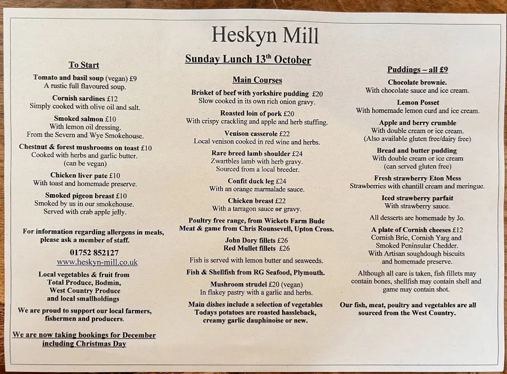 Menu_Heskyn Mill_Landrake_image_1