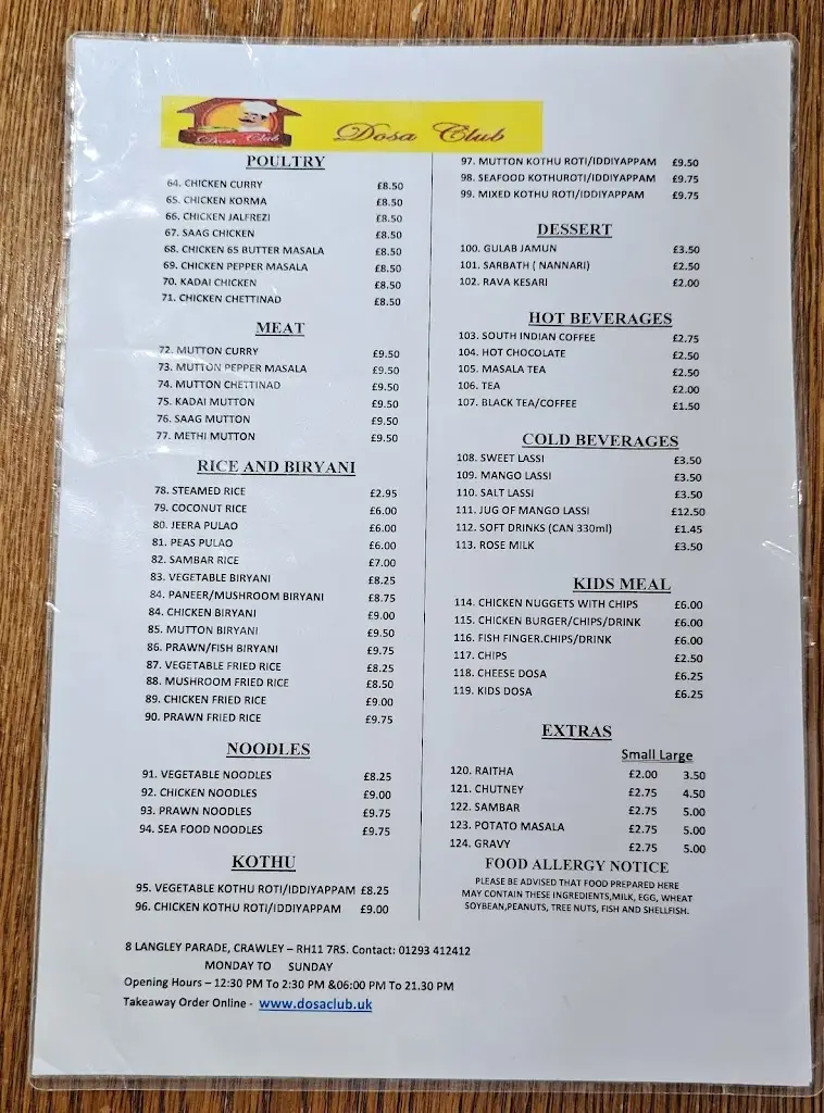 Menu_Dosa Club_Langley Green_image_1