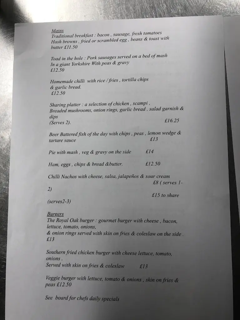 Menu_The Royal Oak Knaphill_Knaphill_image_2