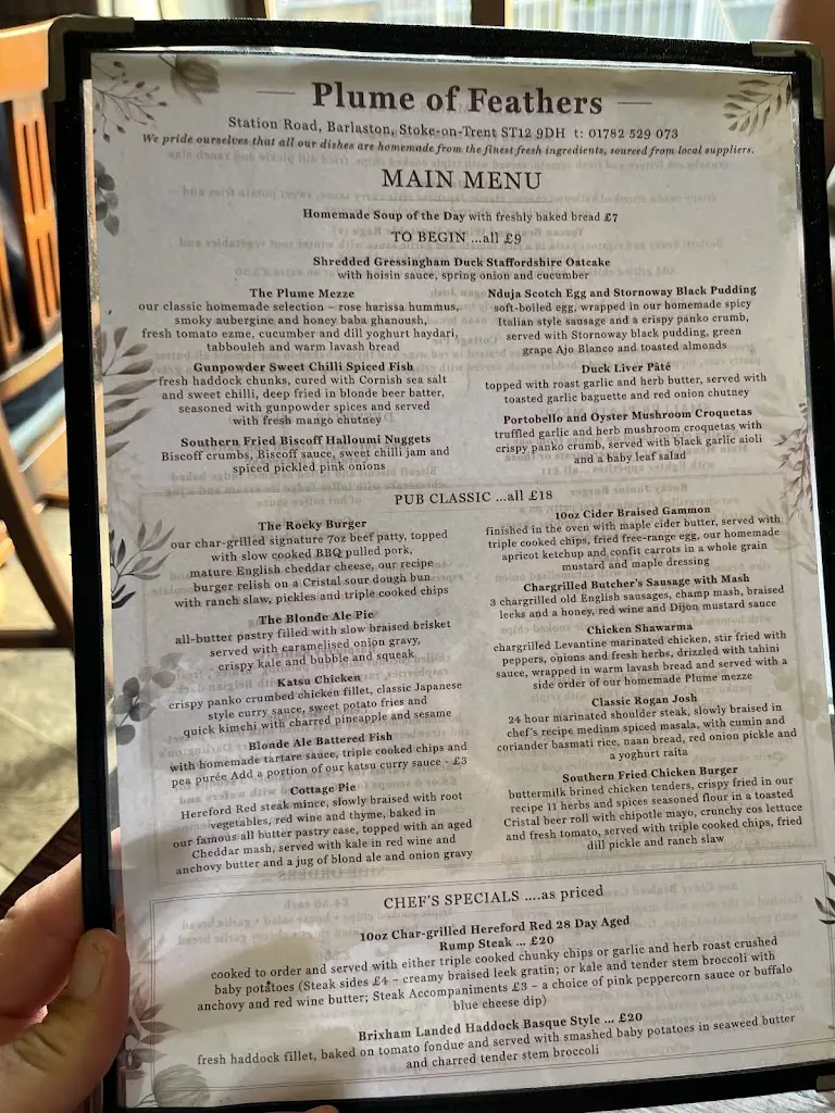 Menu_The Plume of Feathers_Barlaston_image_3