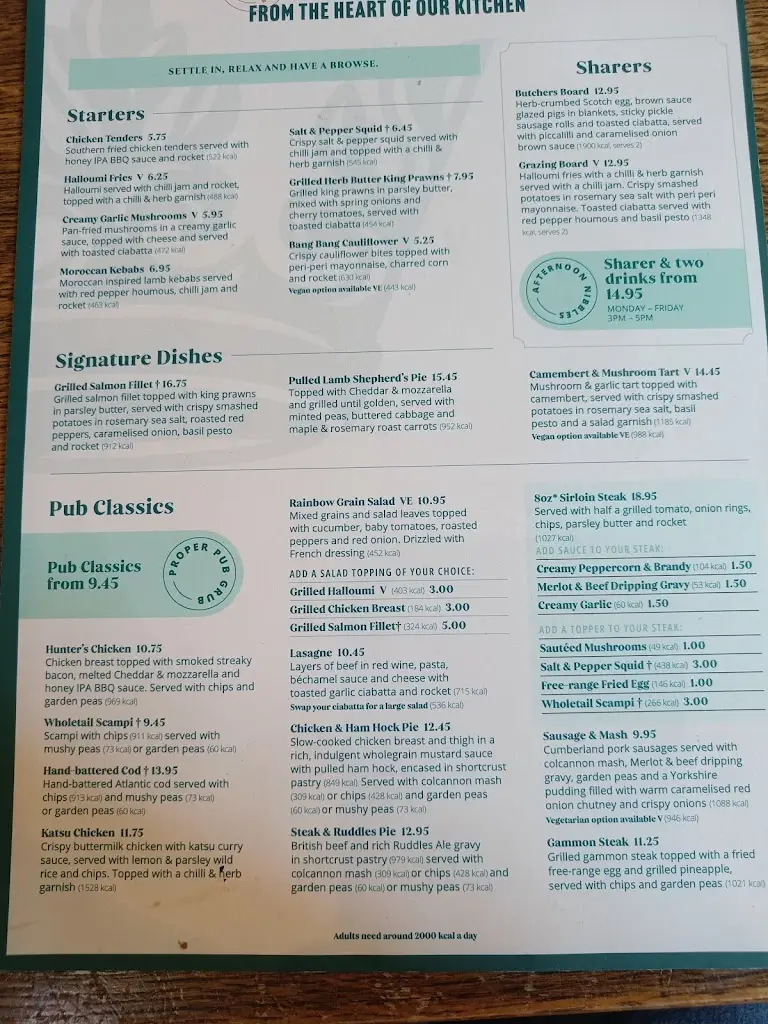 Menu_The Green Man_Lavendon_image_1