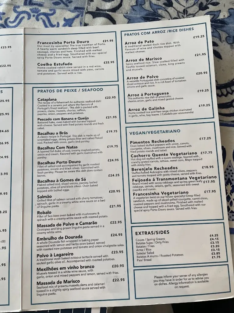 Menu_Porto Douro_Knowle_image_1