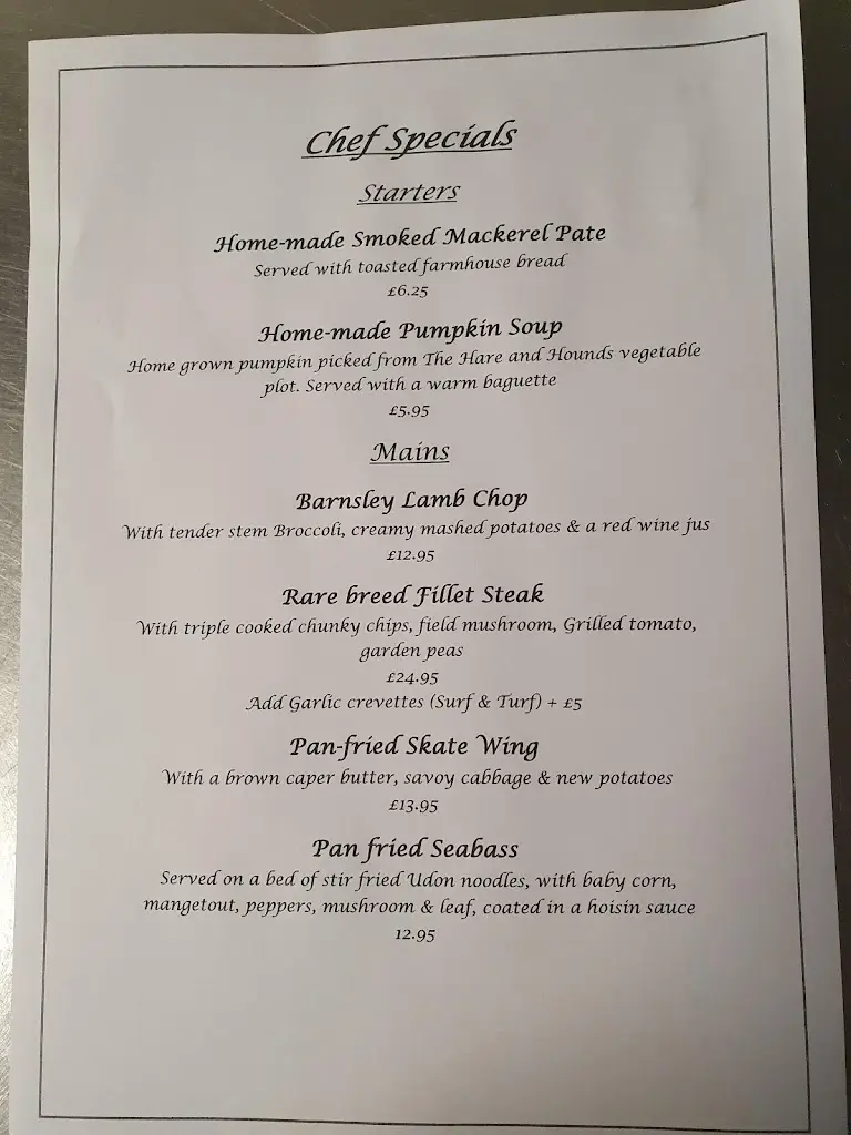 Menu_The Hare and Hounds_Layer de la Haye_image_2