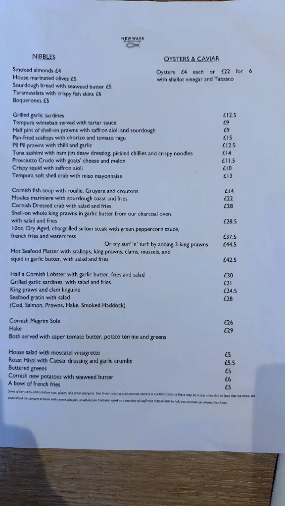Menu_New Wave Brasserie_Lechlade_image_1