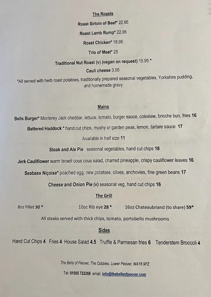 Menu_Bells of Peover_Knutsford_image_1