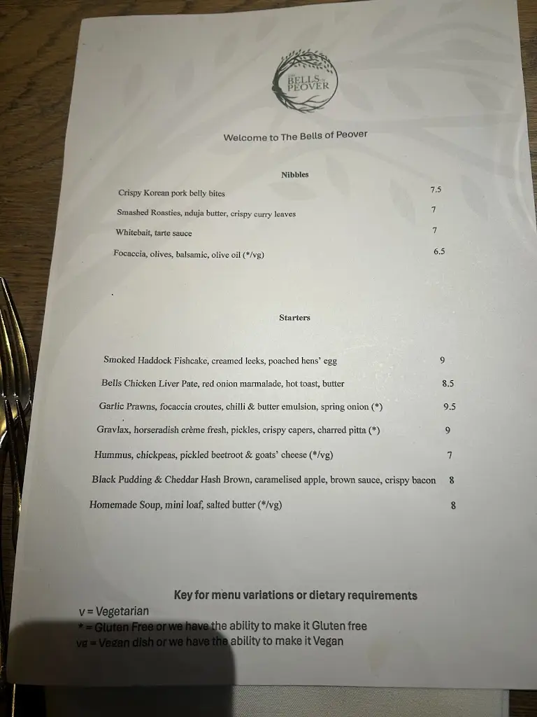 Menu_Bells of Peover_Knutsford_image_2