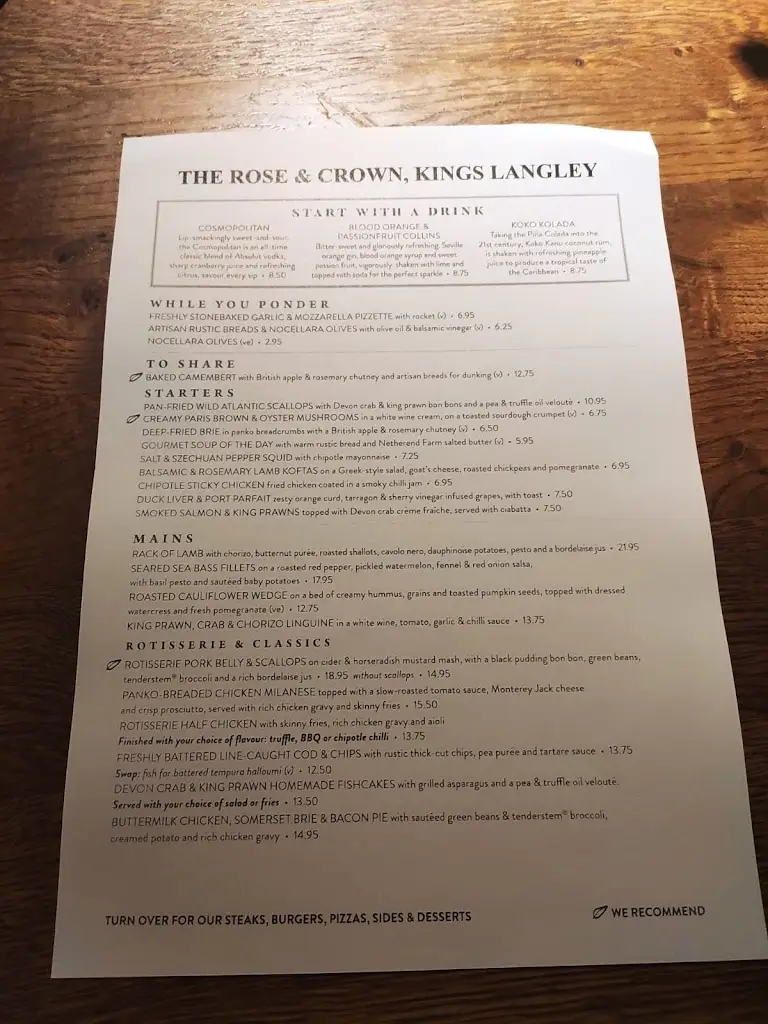 Menu_Rose & Crown Kings Langley_Abbots Langley_image_2