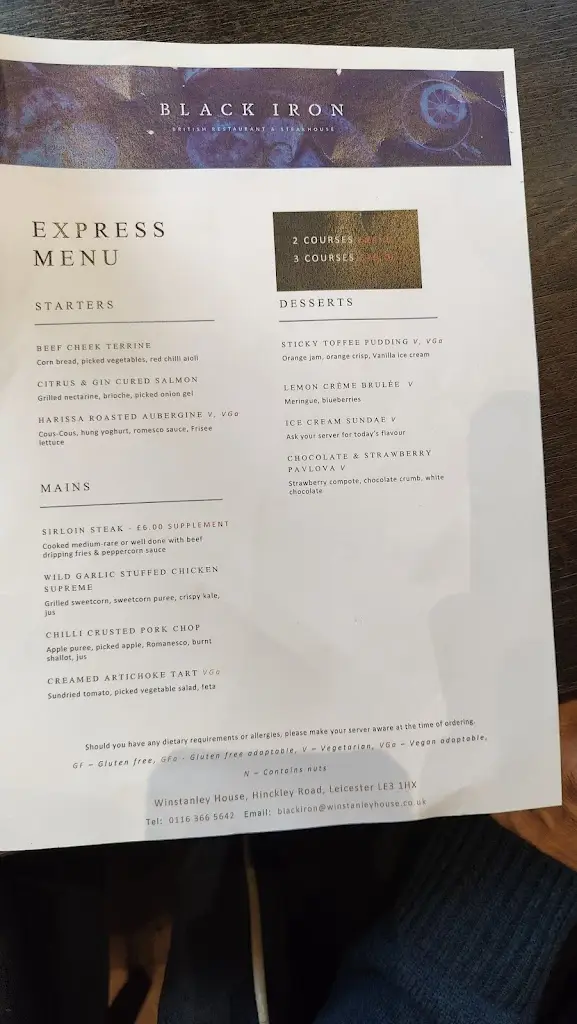 Menu_Black Iron_Leicestershire_image_4