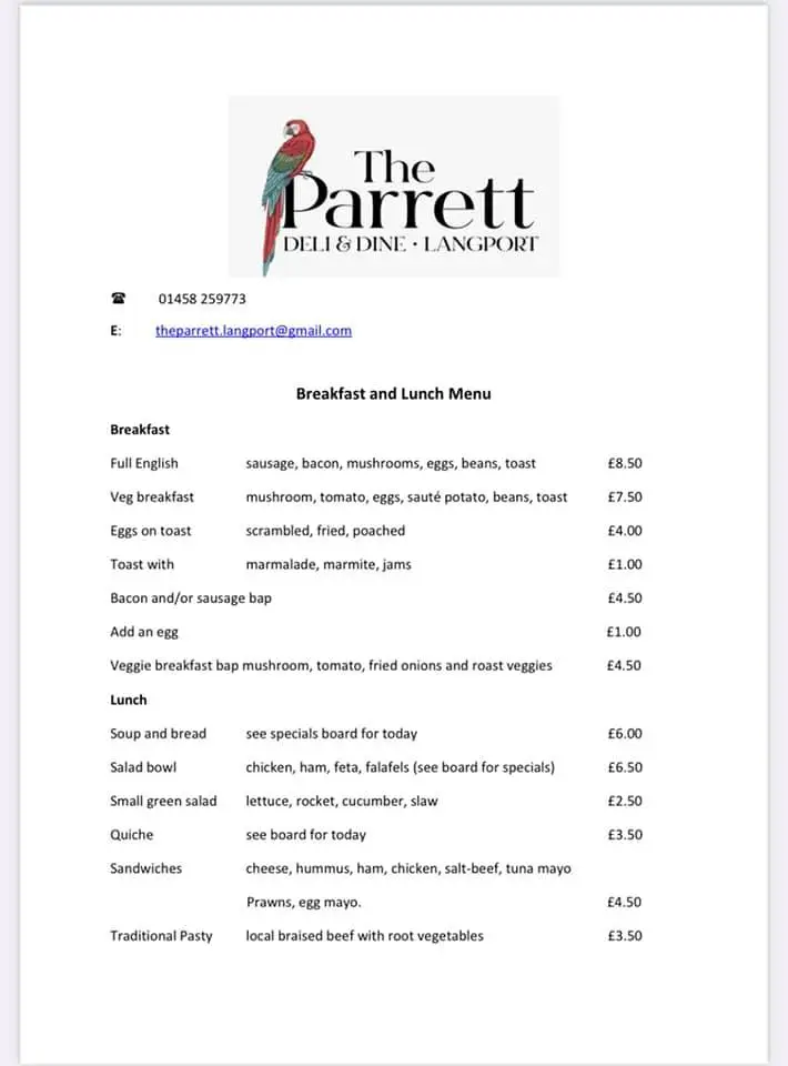 Menu_The Parrett Deli & Dine_Langport_image_4
