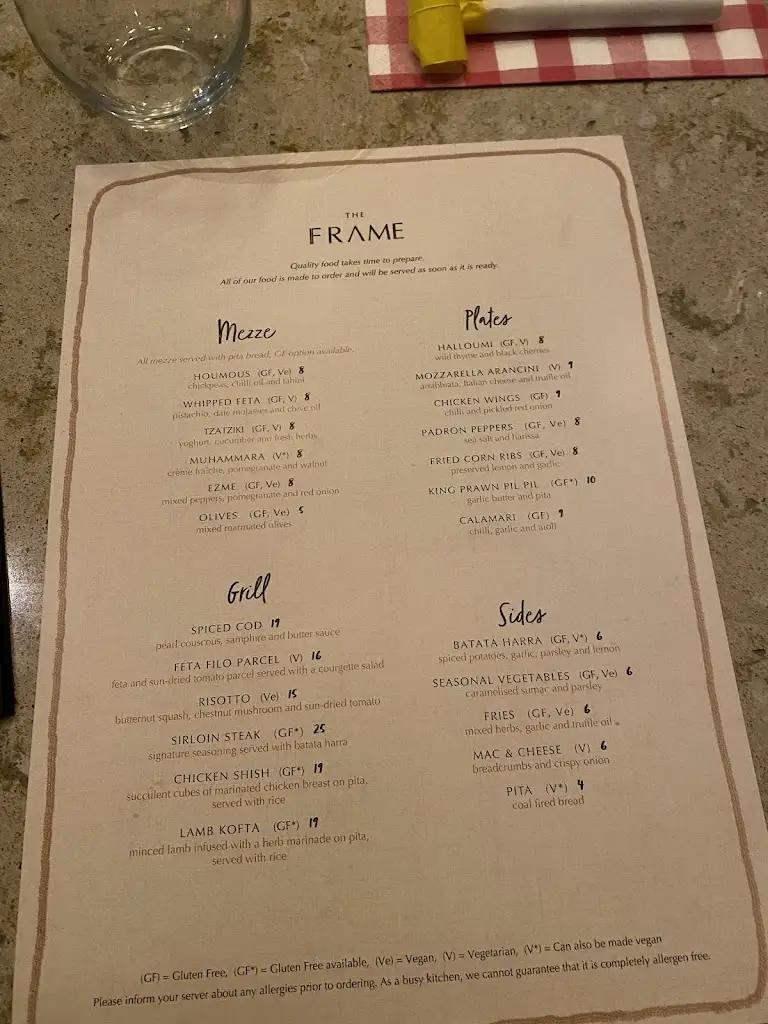 Menu_The Frame_Leicester_image_2