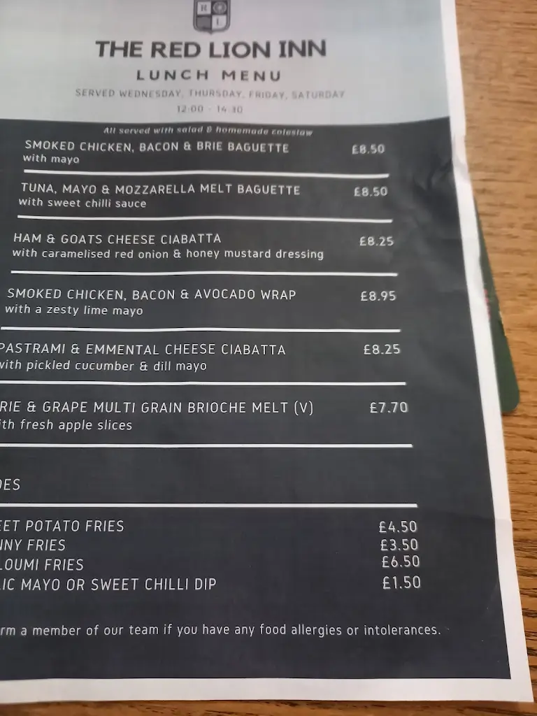 Menu_The Red Lion Inn, Alnmouth_Lesbury_image_3