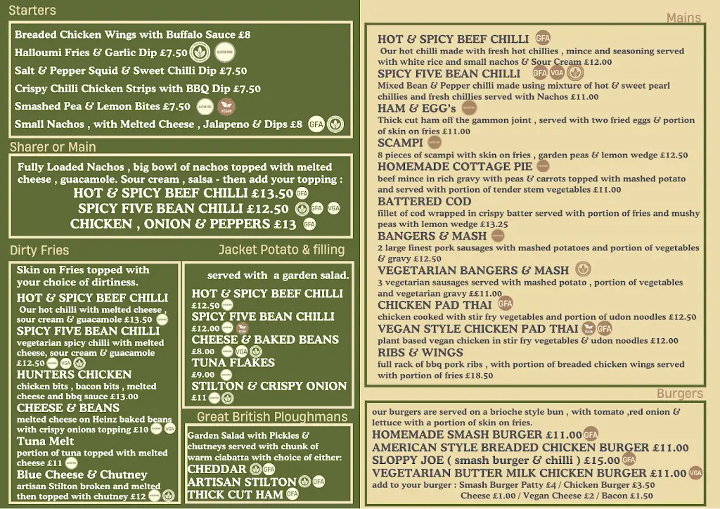 Menu_The Green Man, Lidlington, Beds_Lidlington_image_1