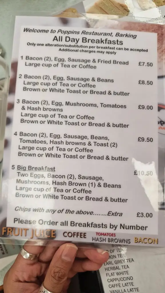 Menü_Poppins Restaurant Barking_Barking_Bild_1