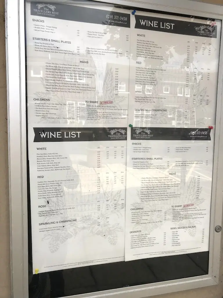 Menu_The Travellers Rest_Langley Park_image_1