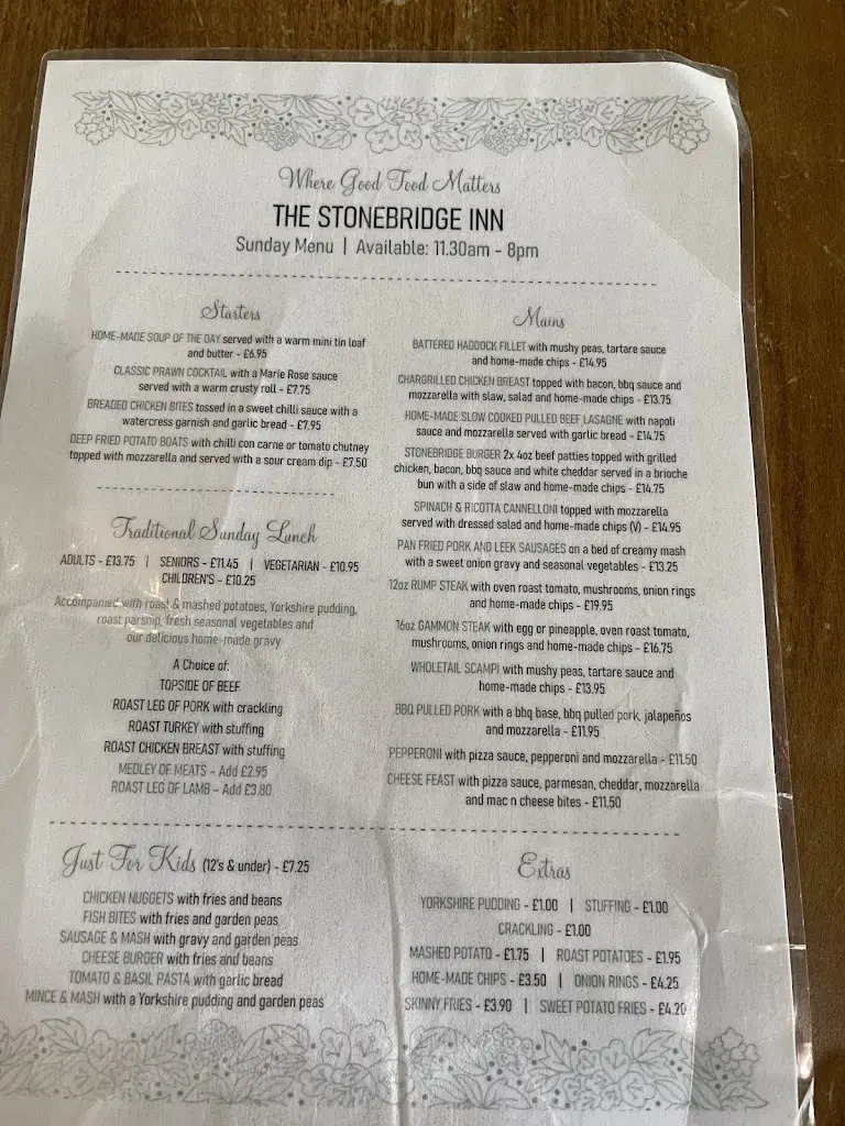 Menu_The Stonebridge Inn_Langley Park_image_2