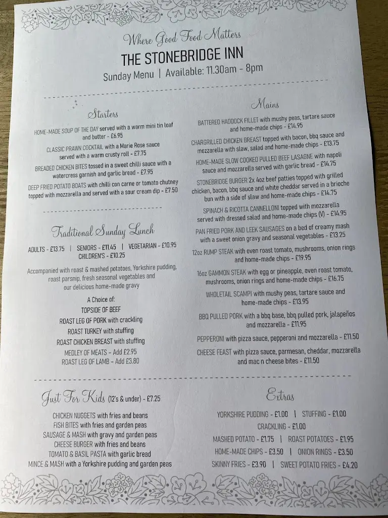 Menu_The Stonebridge Inn_Langley Park_image_3