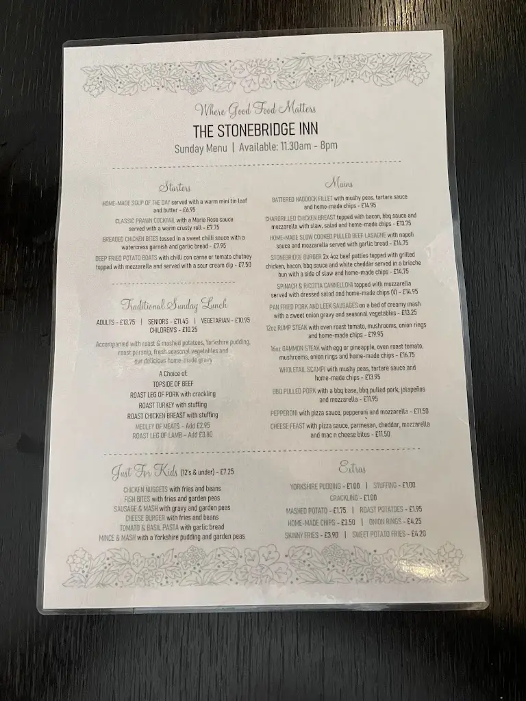 Menu_The Stonebridge Inn_Langley Park_image_4
