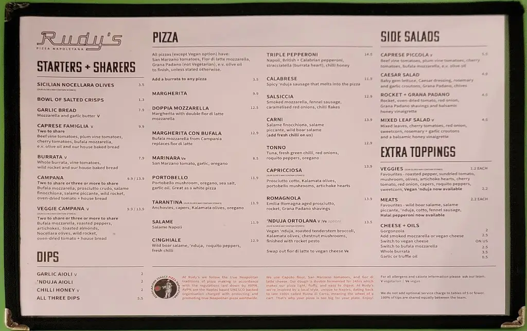 Menu_Rudy's Pizza Napoletana - Durham_Langley Park_image_1