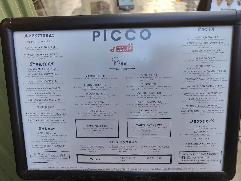 Menu_PICCO d'italia_Langley Park_image_1