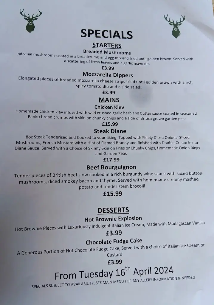 Menu_The Stag_Leyland_image_1