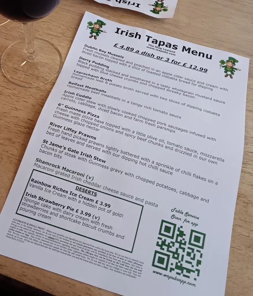 Menu_The Stag_Leyland_image_2