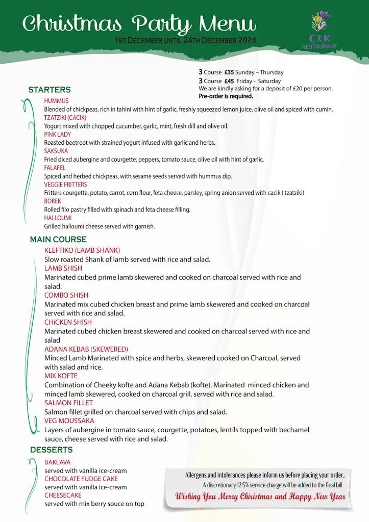 Menü_C&K Turkish Restaurant_Banstead_Bild_1