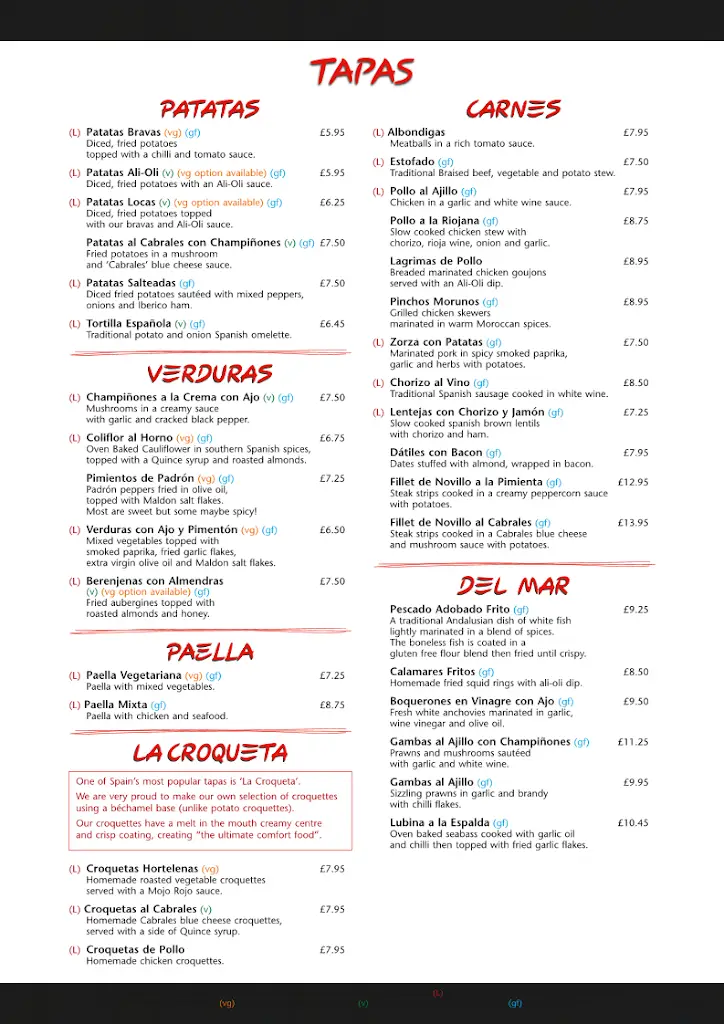 Menu_Olé Olé Tapas Bar & Restaurant_Lincolnshire_image_1