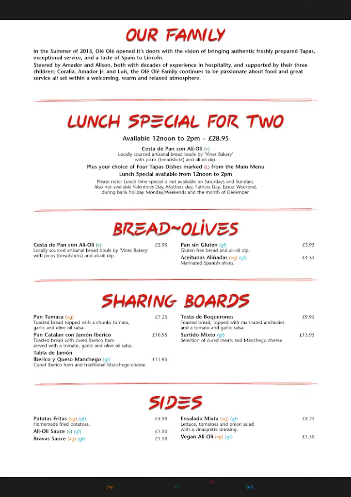 Menu_Olé Olé Tapas Bar & Restaurant_Lincolnshire_image_3
