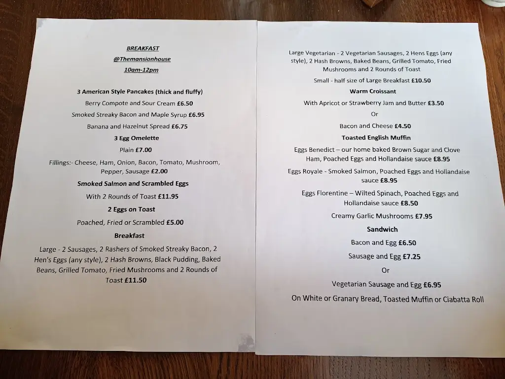 Menu_The Mansion House_Lincolnshire_image_2