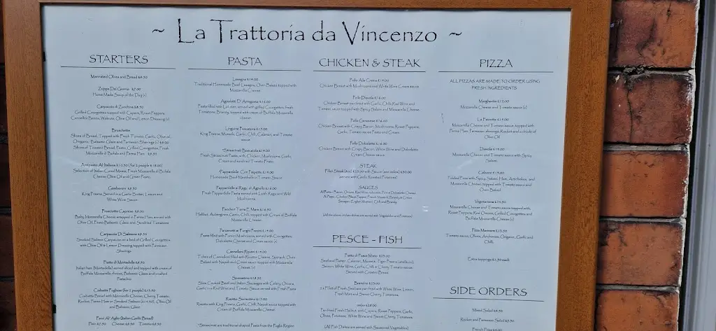 Menu_La Trattoria Da Vincenzo_Lincolnshire_image_1