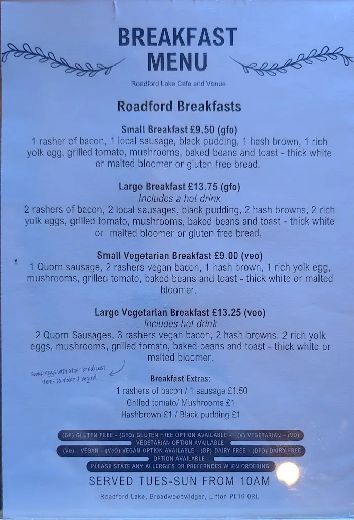 Menu_Roadford Lake Cafe and Venue_Lifton_image_2