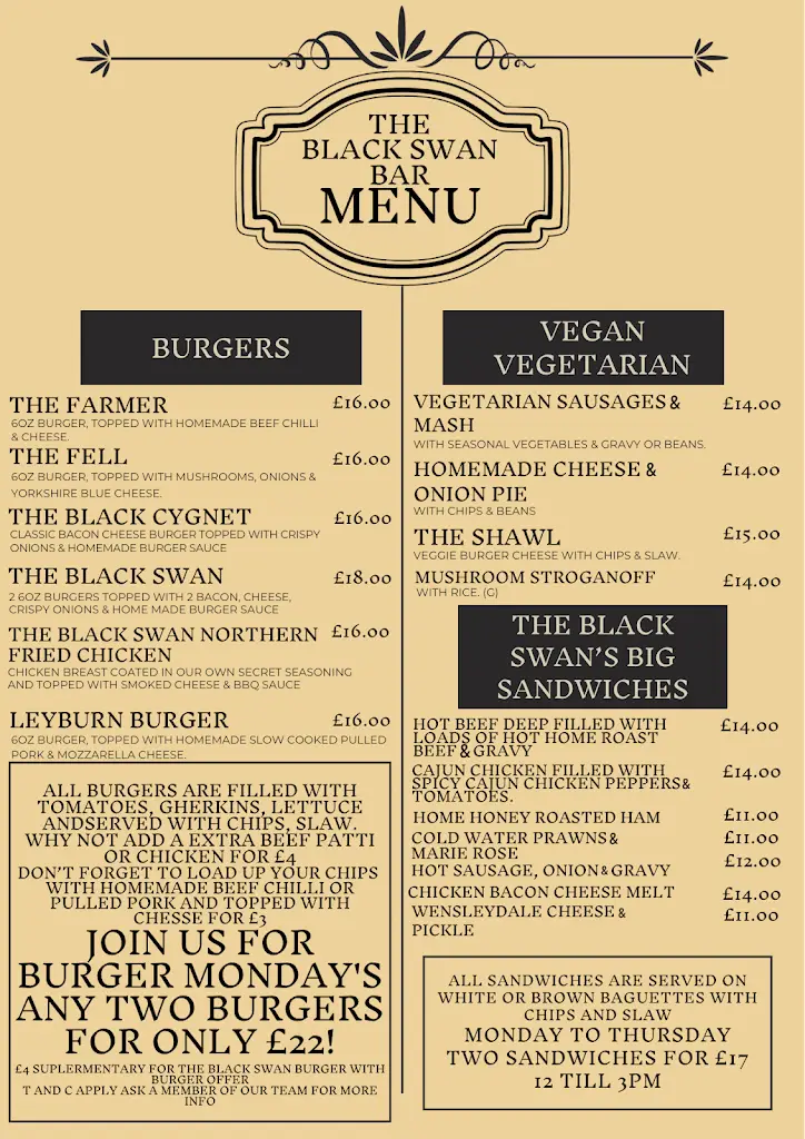 Menu_Black Swan_Leyburn_immagine_2