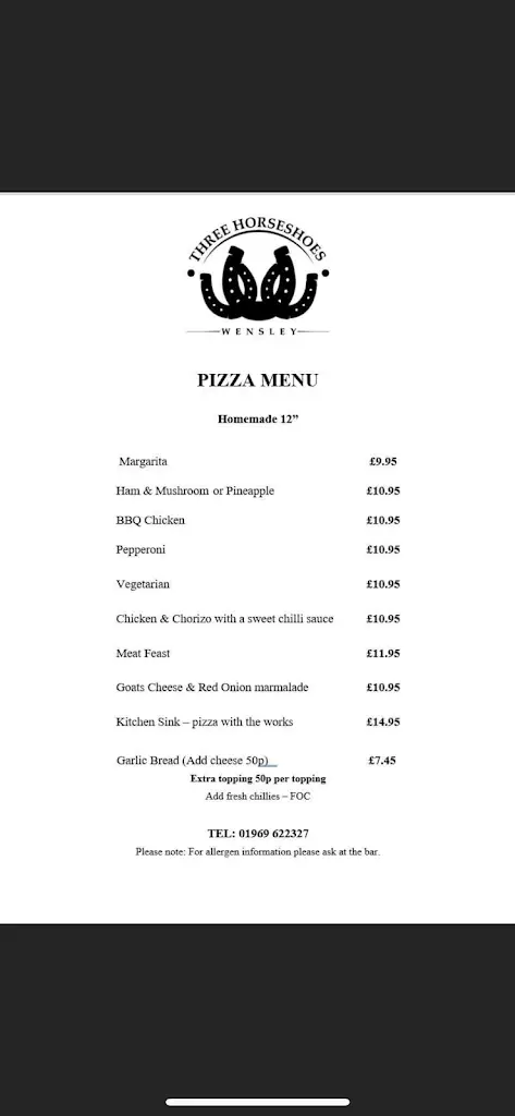 Menu_Three Horse Shoes_Leyburn_image_1