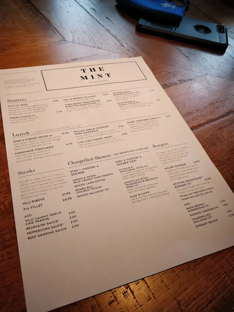 Menu_The Mint_Banstead_image_3