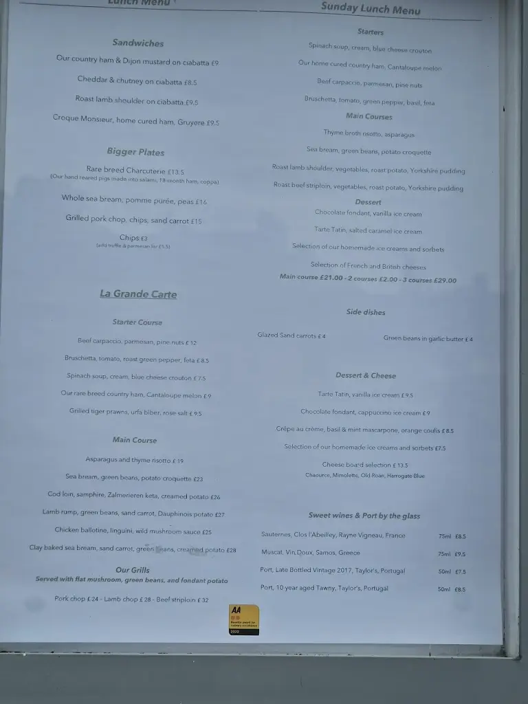 Menu_The Tack Room Restaurant_Leyburn_image_1