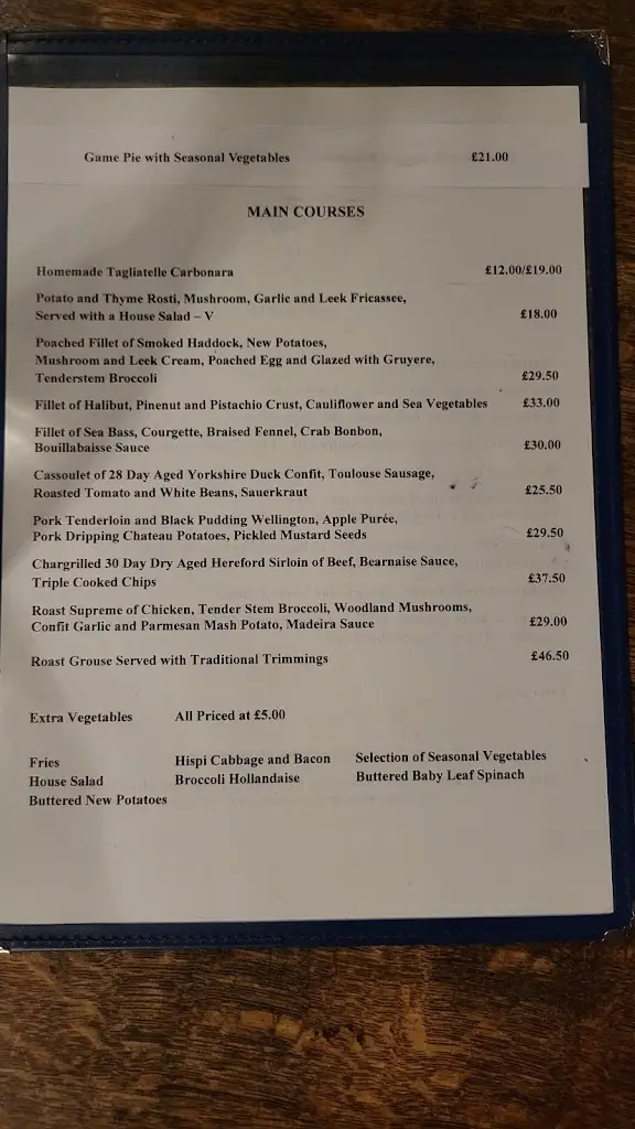 Menu_The Blue Lion Inn, Pub and Restaurant with Accommodation_Leyburn_image_2