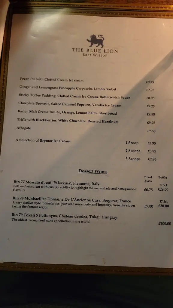 Menu_The Blue Lion Inn, Pub and Restaurant with Accommodation_Leyburn_image_3